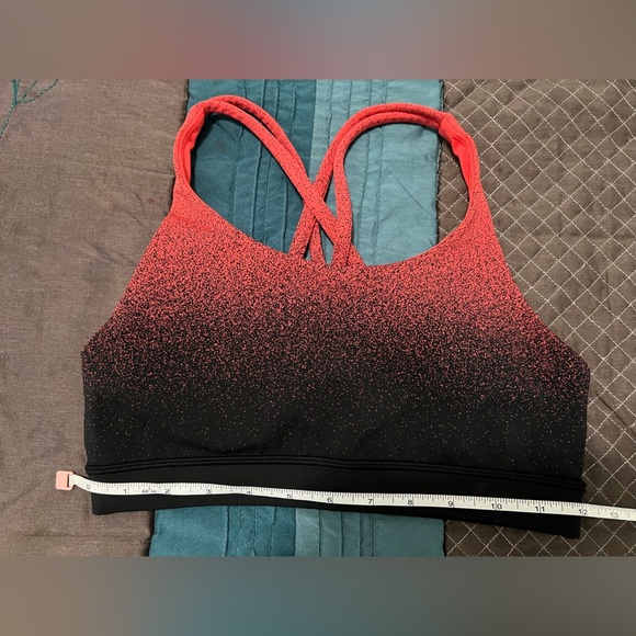 Lululemon Energy Bra Ombre Speckle Stop Jacquard EB Black Thermal Red (Size 6) - Picture 12 of 13
